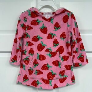 NWOT Tommy Bahama Swimsuit Cover Up 18m Pink Strawberry Terry Fleece Hood Robe